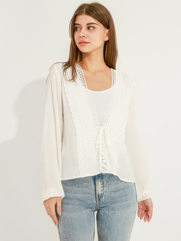Tie Front Lace Top